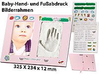 Your Design Großer Baby-Hand und Fußabdruck-Bilderrahmen "Handprint", rosa; Foto-Magnet-Pins, Rahmen für Babyfotos und Hand-/Fußabdrücke Foto-Magnet-Pins, Rahmen für Babyfotos und Hand-/Fußabdrücke 
