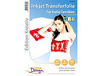 Your Design 8 T-Shirt Transferfolien für weiße Textilien A4 Inkjet; Fotokalender Druck-Sets 