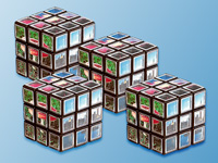 Your Design Zauberwürfel "My Cube" in schwarz, 4er-Sparset